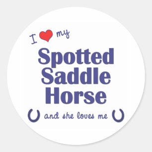 Adesivo Eu amo meu cavalo de sela manchado (o cavalo