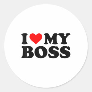 Adesivo Eu Amo Meu Chefe Engraçado Coração Vermelho Chefe 