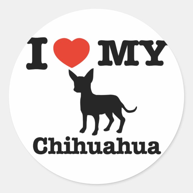Adesivo Eu amo meu Chihuahua (Frente)