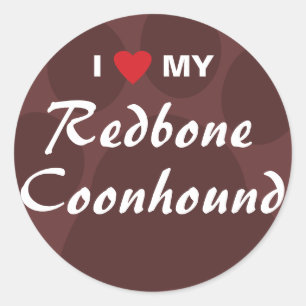 Adesivo Eu amo meu Coonhound de Redbone