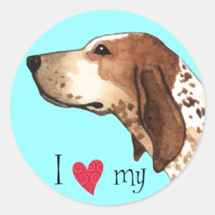Adesivo Eu amo meu Coonhound do inglês americano