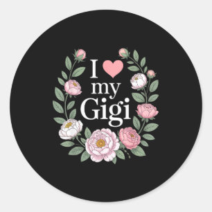 Adesivo Eu amo meu coração floral gigi vovó