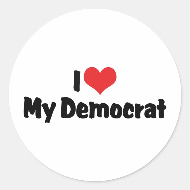Adesivo Eu Amo Meu Democrata (Frente)