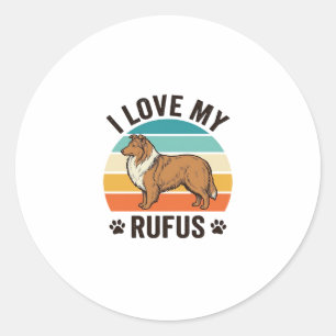 Adesivo Eu Amo Meu Design de Cachorro Vintage Rufus_1