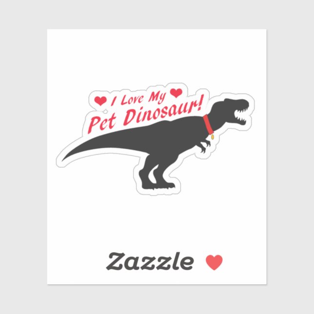 Adesivo Eu Amo Meu Dinossauro De Pet (Folha)