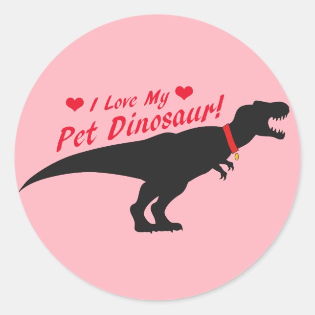 Adesivo Eu Amo Meu Dinossauro De Pet (Frente)