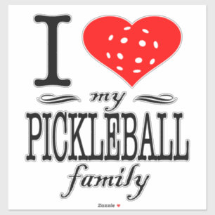 Adesivo Eu amo meu dizer da família de Pickleball