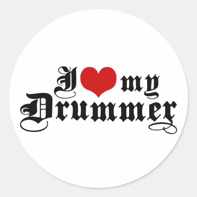 Adesivo Eu Amo Meu Drummer (Frente)
