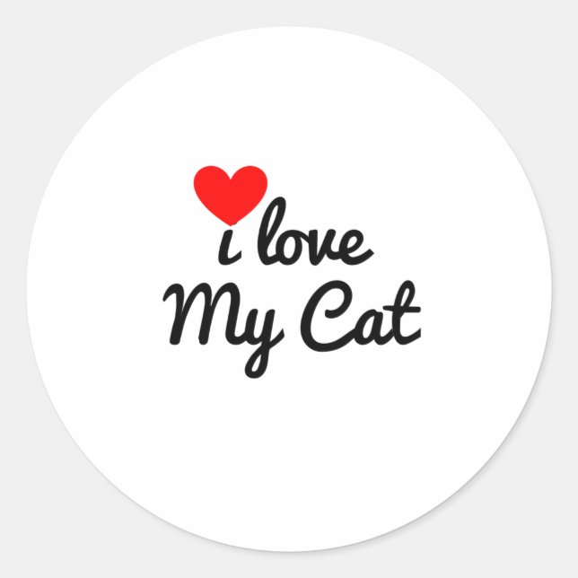 Adesivo Eu amo meu gato (Frente)