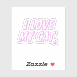 Adesivo Eu Amo Meu Gato