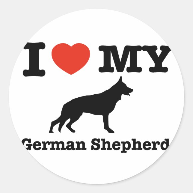 Adesivo Eu amo meu German shepherd (Frente)