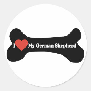 Adesivo Eu Amo Meu German shepherd - Osso Cachorro