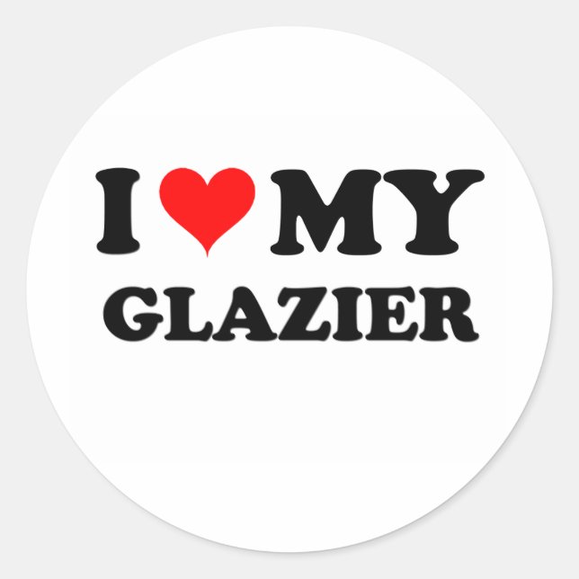 Adesivo Eu Amo Meu Glazier (Frente)