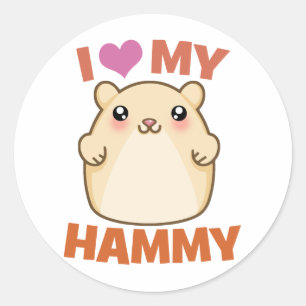 Adesivo Eu Amo Meu Hammy