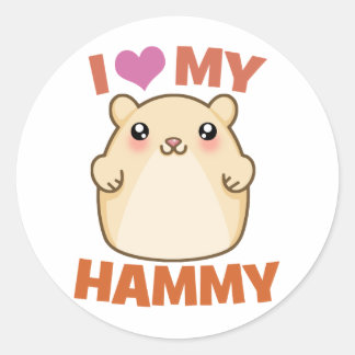 Adesivo Eu Amo Meu Hammy