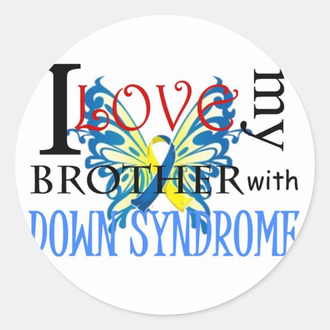 Adesivo Eu amo meu irmão com síndrome de Down (Frente)