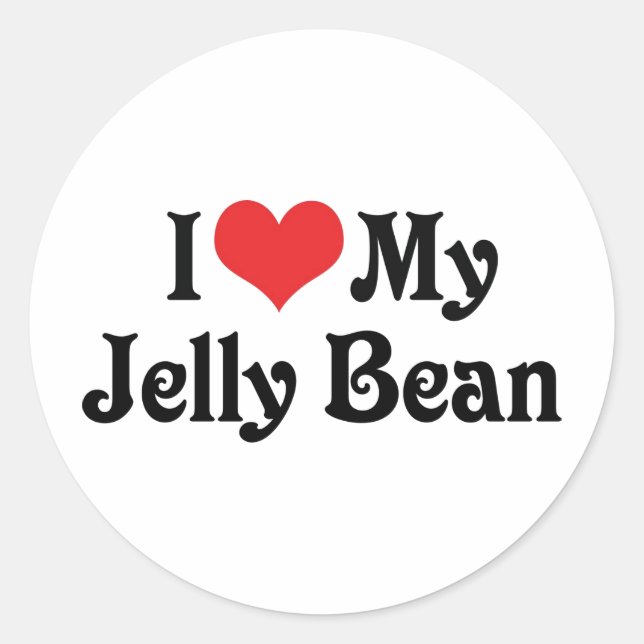 Adesivo Eu Amo Meu Jelly Bean (Frente)