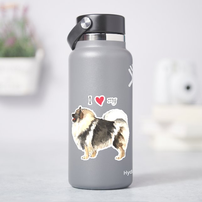 Adesivo Eu amo meu Keeshond Vinyl Sticker (HidroFlask)