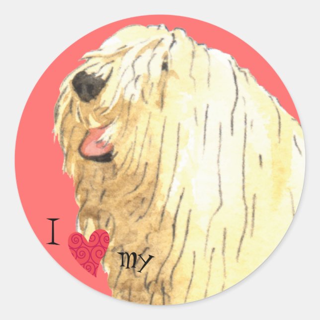 Adesivo Eu amo meu Komondor (Frente)