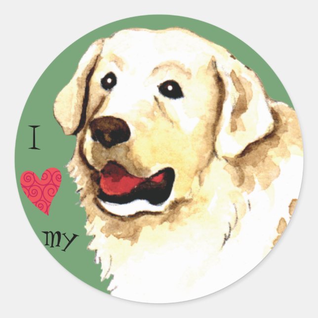 Adesivo Eu amo meu Kuvasz (Frente)