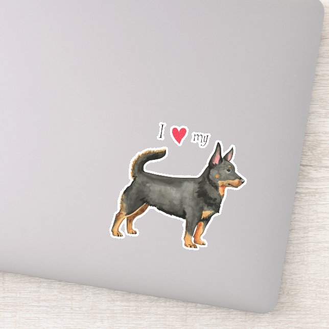 Adesivo Eu amo meu Lancashire Heeler Vinyl Sticker (Detalhe)