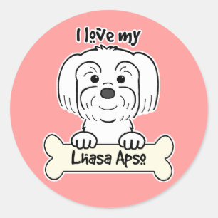 Adesivo Eu amo meu Lhasa Apso