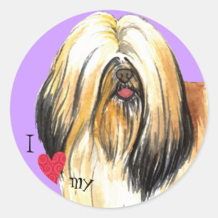 Adesivo Eu amo meu Lhasa Apso
