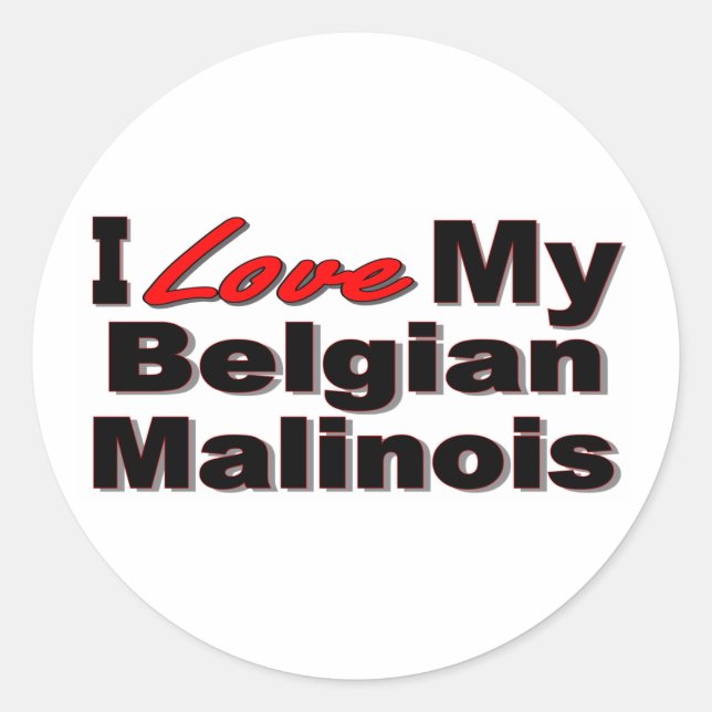 Adesivo Eu Amo Meu Malinois Merchandise Belga (Frente)