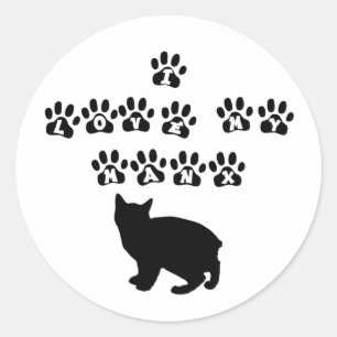 Adesivo Eu Amo Meu Manx — Texto Preto