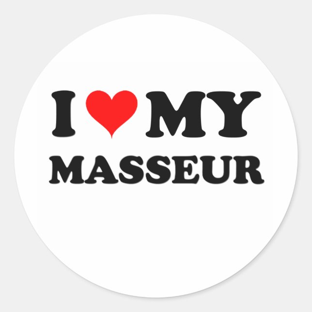 Adesivo Eu Amo Meu Masseur (Frente)