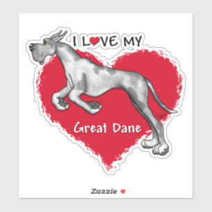 Adesivo Eu amo meu Merle great dane