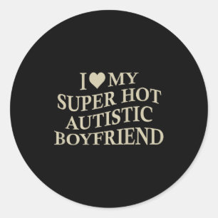 Adesivo Eu Amo Meu Namorado Autista Super Gato Camiseta En