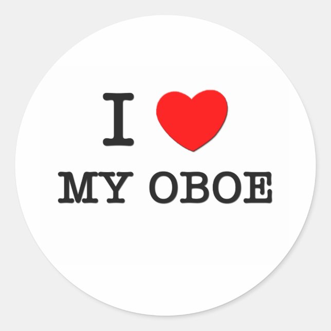 Adesivo Eu Amo Meu Oboe (Frente)
