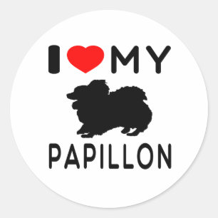 Adesivo Eu amo meu Papillon.