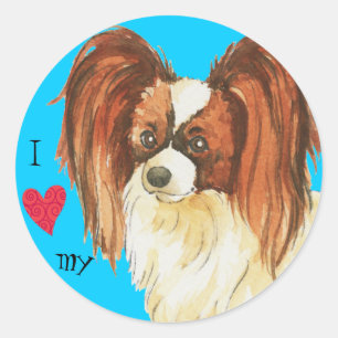 Adesivo Eu amo meu Papillon