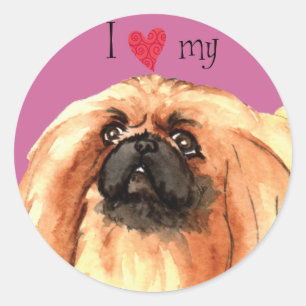 Adesivo Eu amo meu Pekingese