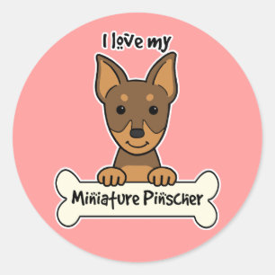 Adesivo Eu amo meu Pinscher diminuto
