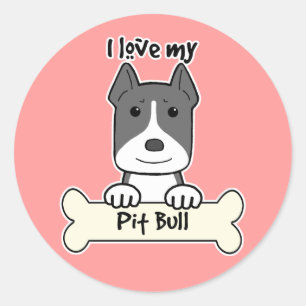 Adesivo Eu amo meu Pitbull