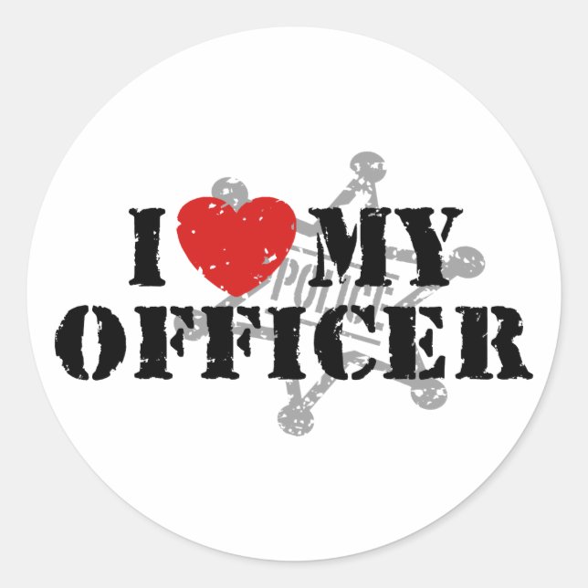 Adesivo Eu Amo Meu Policial (Frente)