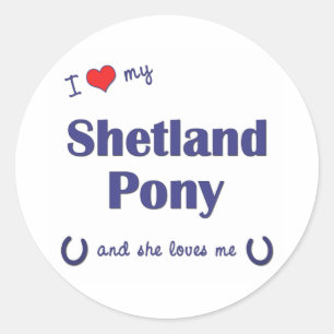 Adesivo Eu amo meu pônei de Shetland (o pônei fêmea)