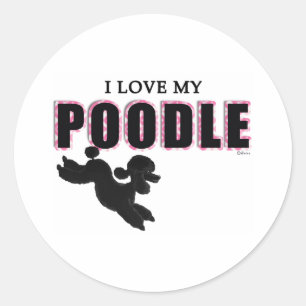 Adesivo Eu Amo Meu Poodle Negro