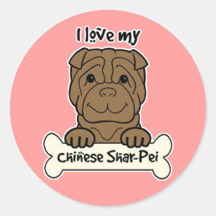 Adesivo Eu amo meu Shar-Pei