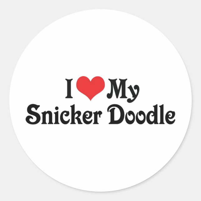 Adesivo Eu Amo Meu Snicker Doodle (Frente)