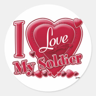 Adesivo Eu amo meu Soldier vermelho - coração