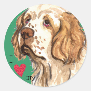 Adesivo Eu amo meu Spaniel de Clumber