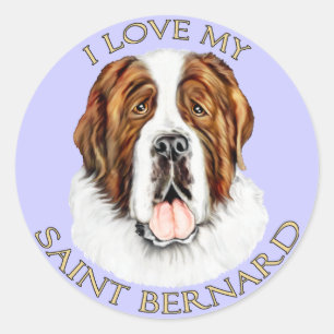 Adesivo Eu amo meu St Bernard