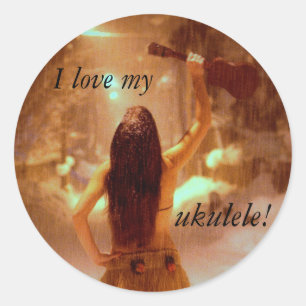 Adesivo Eu amo meu ukulele!