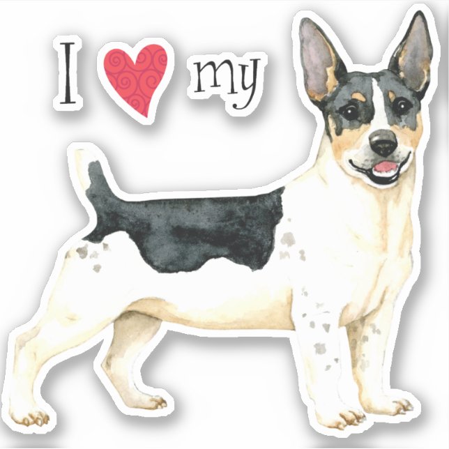Adesivo Eu amo meu Ursinho Roosevelt Terrier Vinyl Sticker (Frente)