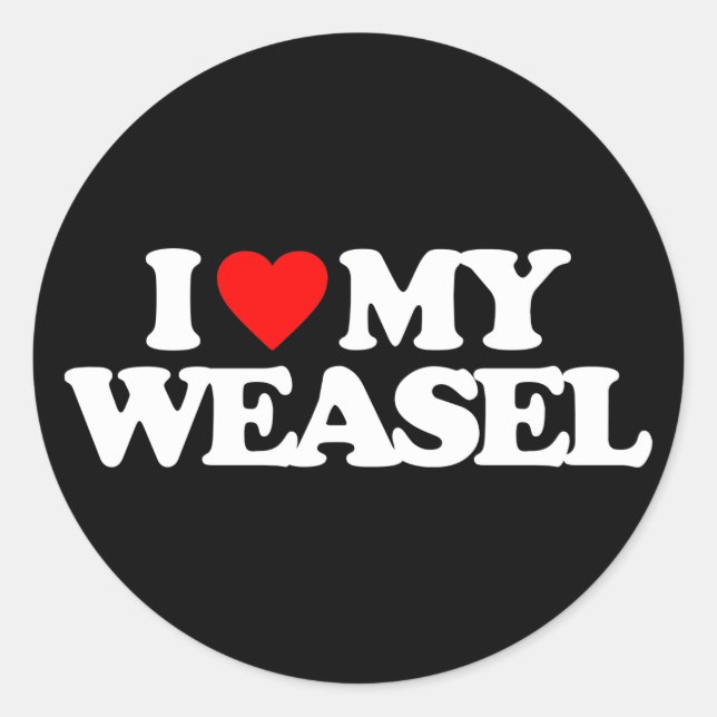 ADESIVO EU AMO MEU WEASEL (Frente)