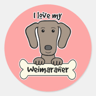 Adesivo Eu amo meu Weimaraner